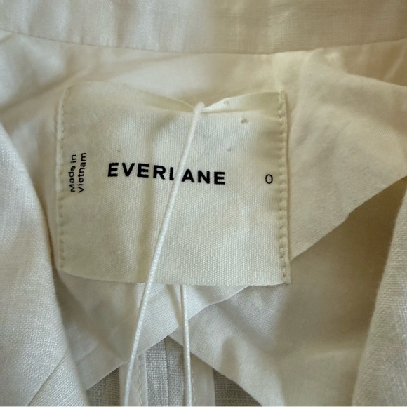 Everlane linen double breasted relaxed fit blazer cream / bone size 0 new - Picture 4 of 10